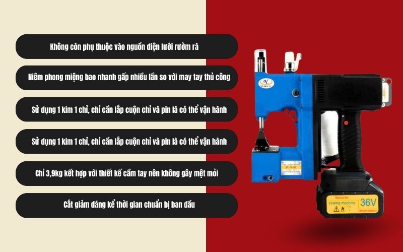 Ưu điểm của máy may bao pin YL-5-36