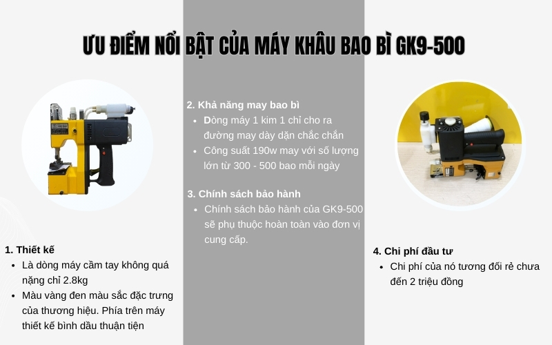 Ưu điểm nổi bật của máy khâu bao bì GK9-500