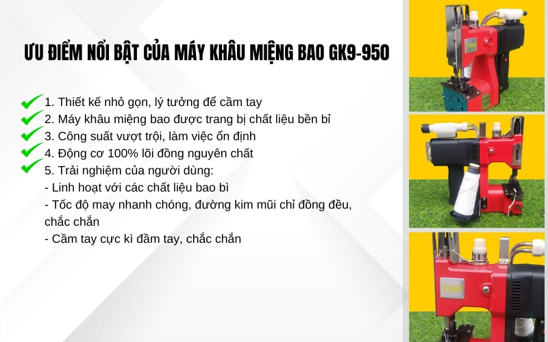 Ưu điểm nổi bật của máy khâu miệng bao GK9-950