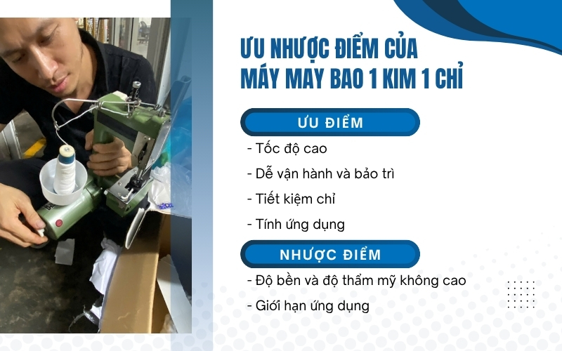 Ưu nhược điểm của máy may bao 1 kim 1 chỉ