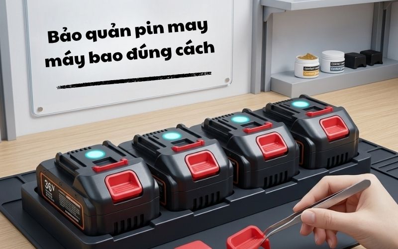 Bảo quản pin may máy bao đúng cách