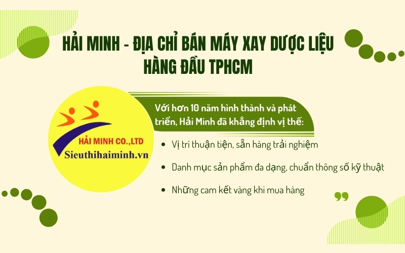 Hải Minh – Địa chỉ bán máy xay dược liệu hàng đầu TPHCM