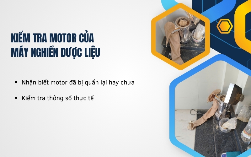 Kiểm tra motor của máy nghiền dược liệu