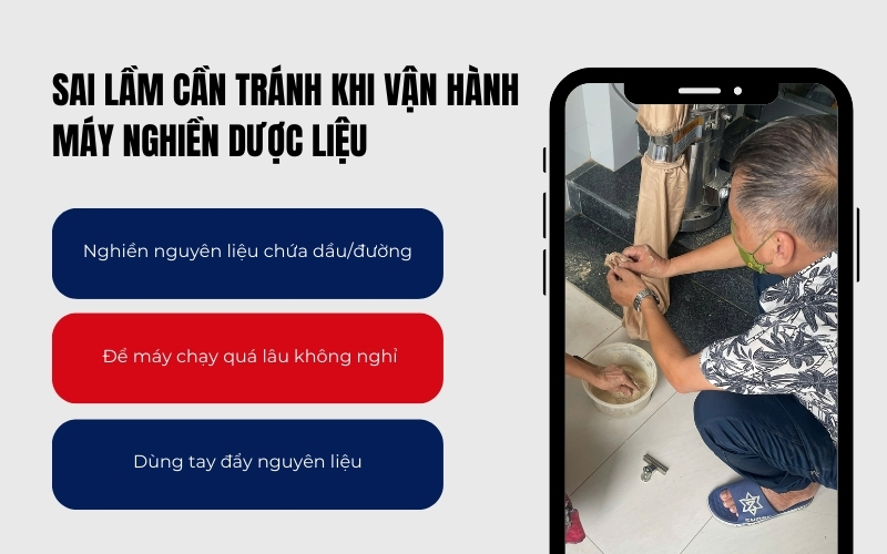 Sai lầm cần tránh khi vận hành máy nghiền dược liệu
