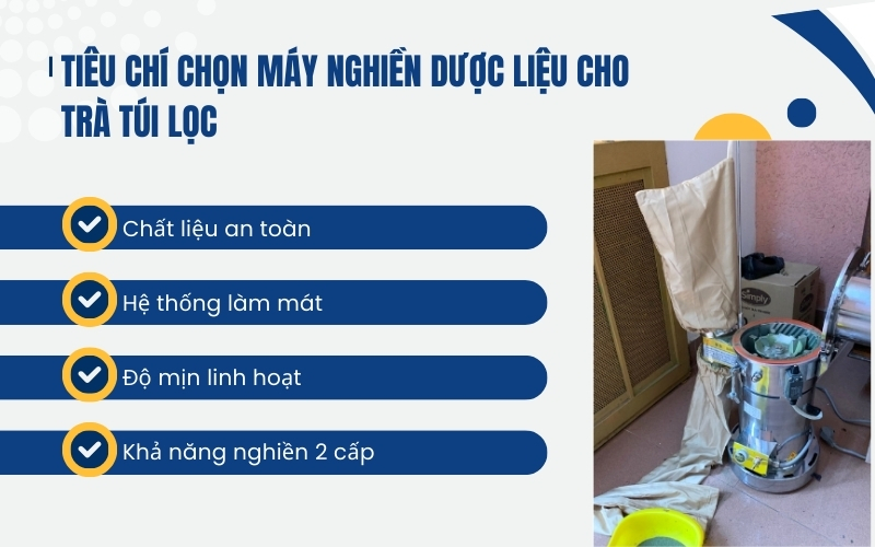 Tiêu chí chọn máy nghiền dược liệu cho trà túi lọc