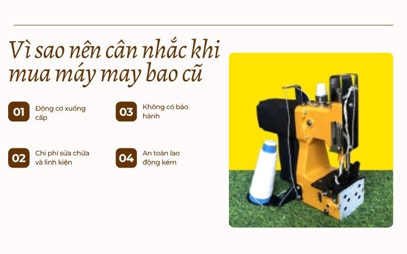 Vì sao nên cân nhắc khi mua máy may bao cũ