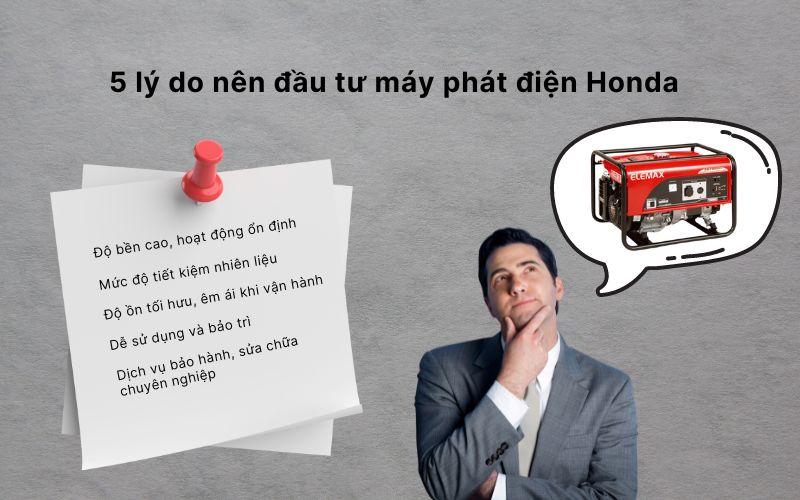 5 lý do nên đầu tư máy phát điện Honda