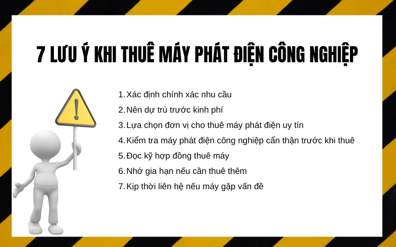 7 lưu ý quan trọng khi thuê máy phát điện công nghiệp
