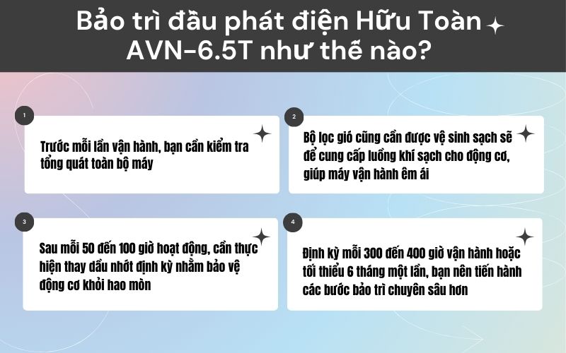 Bảo trì đầu phát điện Hữu Toàn AVN-6.5T
