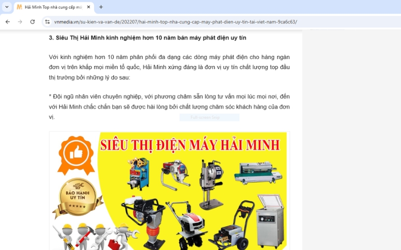 vnmedia.vn nói gì về Siêu thị Hải Minh trong bài review?