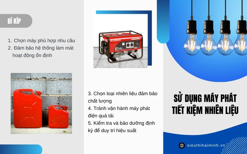 Bí kíp sử dụng máy phát tiết kiệm nhiên liệu