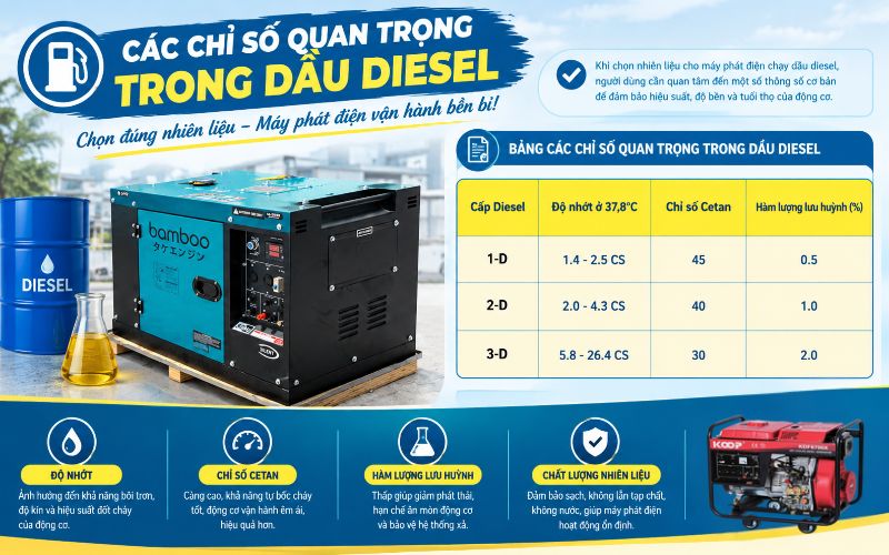 Các chỉ số quan trọng trong dầu diesel