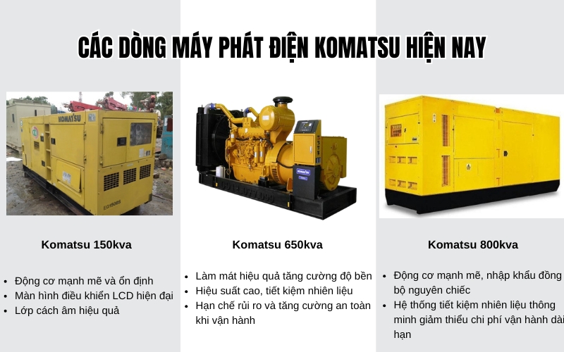 Các dòng máy phát điện Komatsu hiện nay