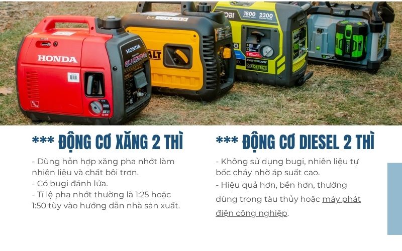 Các loại máy phát động cơ đốt trong 2 thì