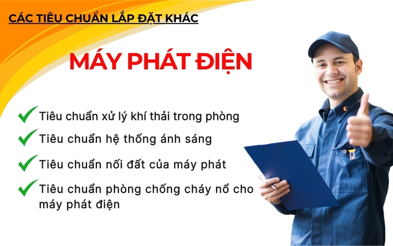 các tiêu chuẩn khác khi lắp đặt máy phát điện