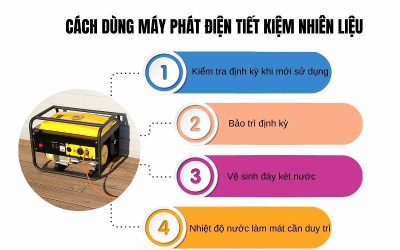 Cách dùng máy phát điện tiết kiệm nhiên liệu