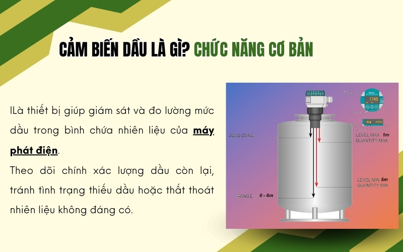 Tổng quan về cảm biến dầu máy phát điện