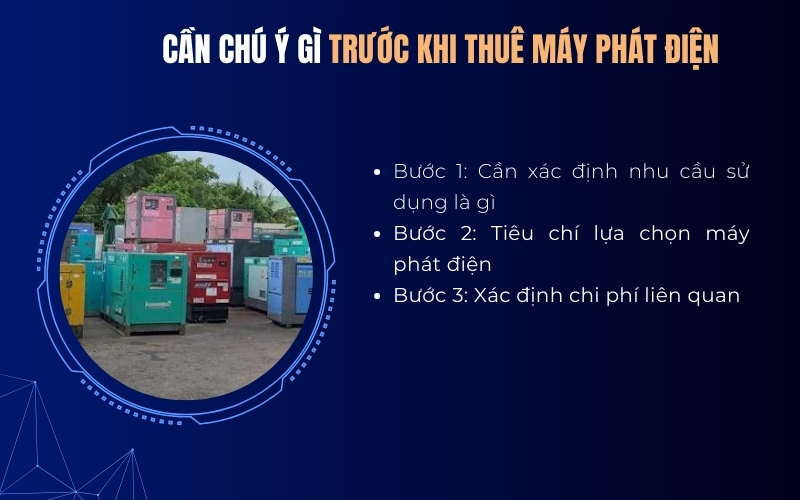 Cần chú ý gì trước khi thuê máy phát điện