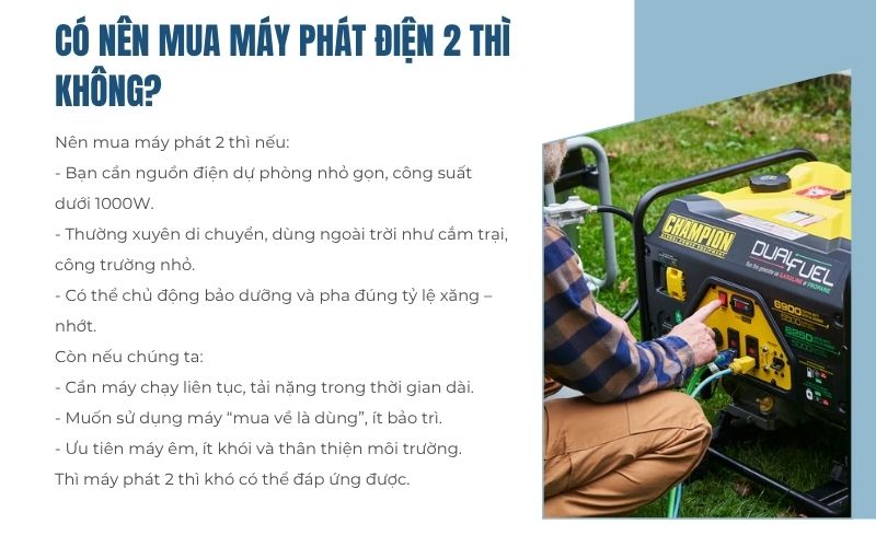 Có nên mua máy phát điện 2 thì không