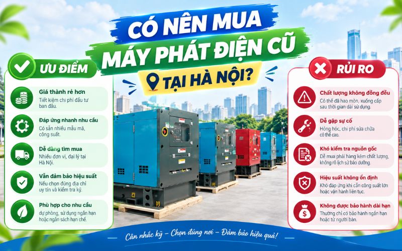 Có nên mua máy phát điện cũ tại Hà Nội không?