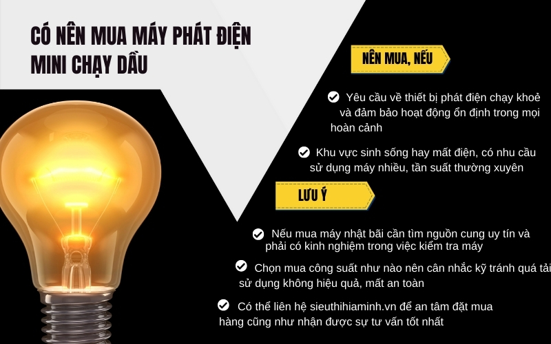 Có nên mua máy phát điện mini chạy dầu