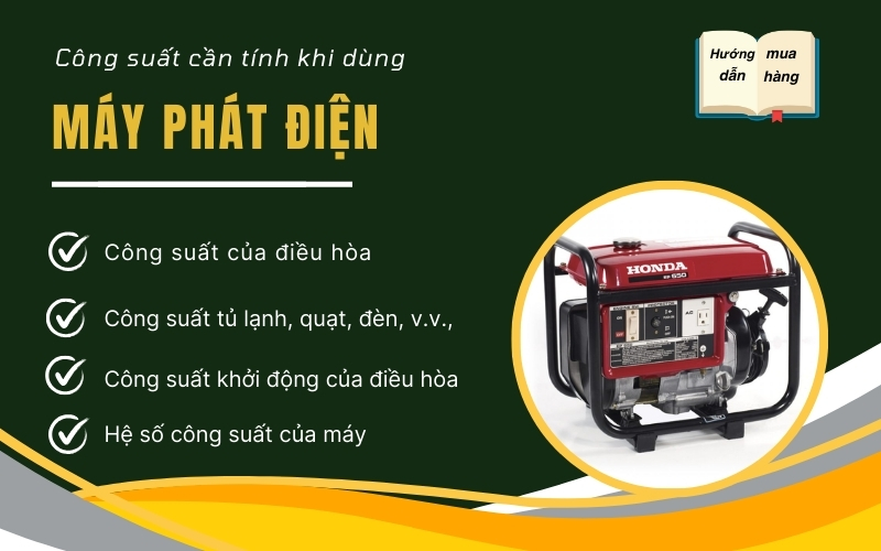 công suất cần tính khi mua máy phát điện