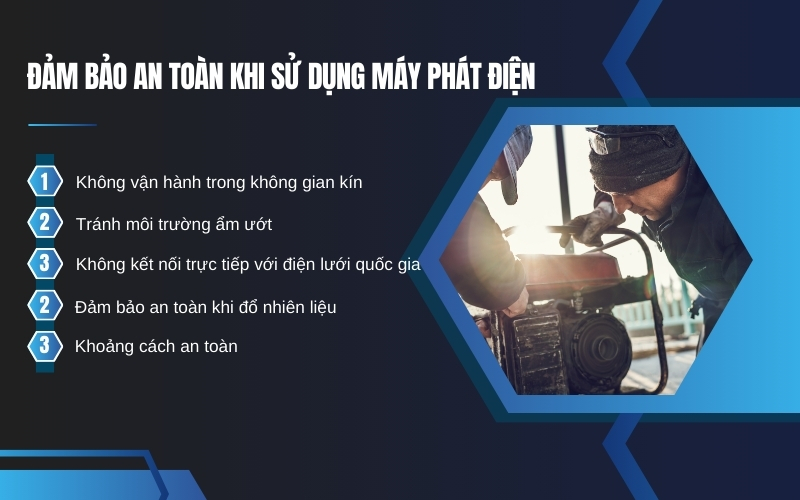 Đảm bảo an toàn khi sử dụng máy phát điện