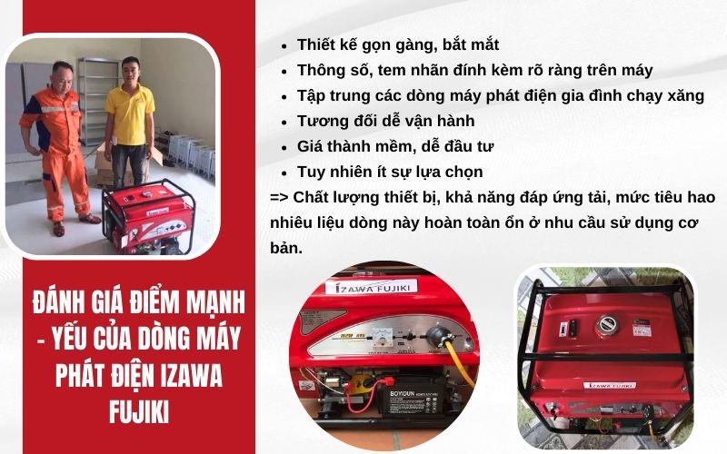 Đánh giá điểm mạnh – yếu của dòng máy phát điện Izawa Fujiki