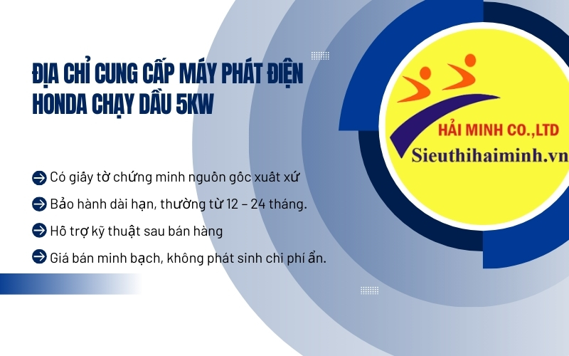 Địa chỉ cung cấp máy phát điện Honda chạy dầu 5kW