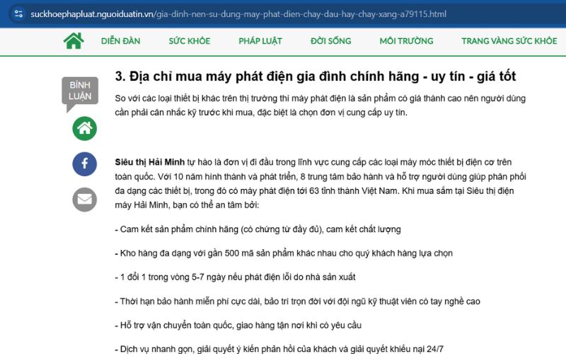 Địa chỉ cung cấp máy phát điện gia đình chạy xăng – dầu