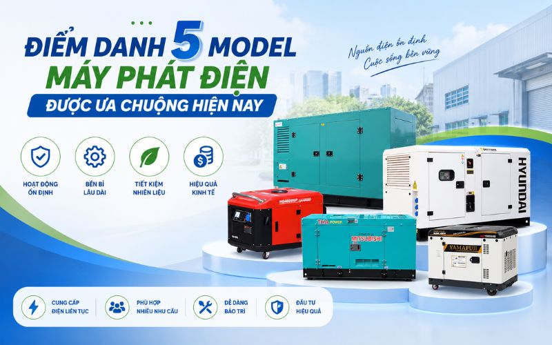Điểm danh 5 Model máy phát điện được ưa chuộng hiện nay