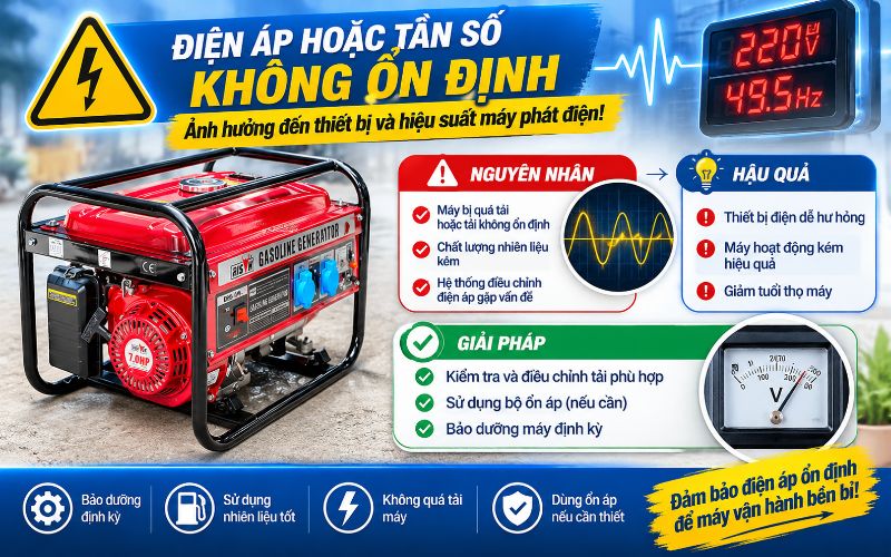 Điện áp hoặc tần số không ổn định