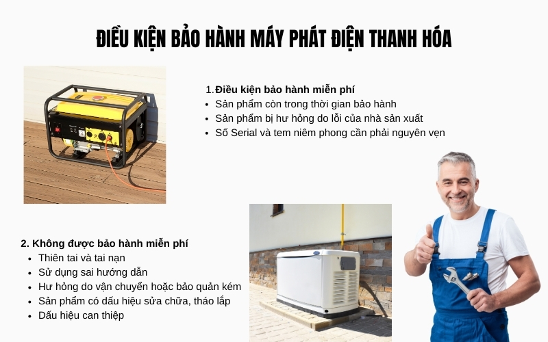 Điều kiện bảo hành máy phát điện Thanh Hóa