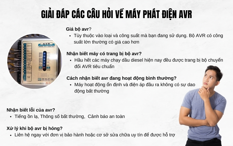Giải đáp các câu hỏi về máy phát điện AVR
