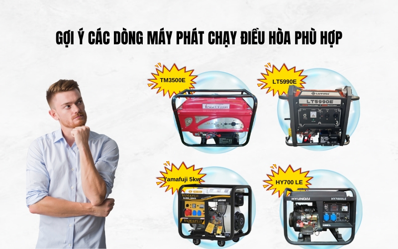 Gợi ý các dòng máy phát chạy điều hòa phù hợp
