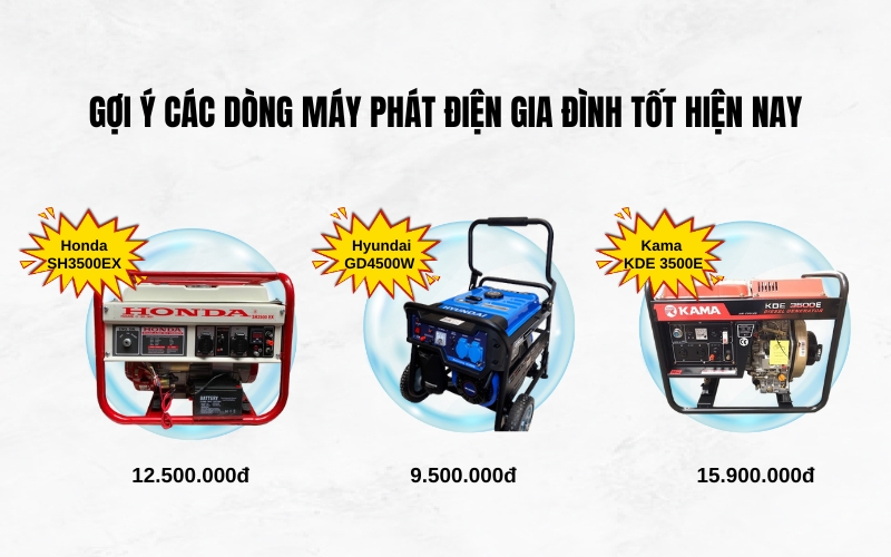Gợi ý các dòng máy phát điện gia đình tốt hiện nay