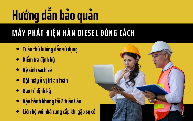 Hướng dẫn bảo quản máy phát điện hàn diesel đúng cách 