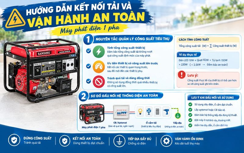 Hướng dẫn kết nối tải và vận hành an toàn