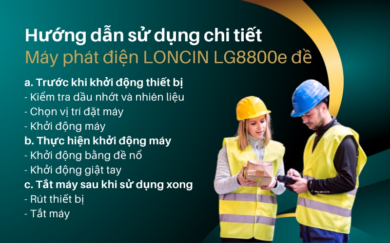 Hướng dẫn sử dụng chi tiết Máy phát điện LONCIN LG8800e đề