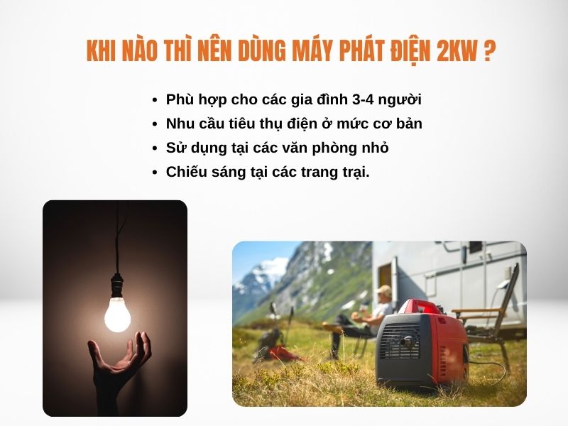 Khi nào thì nên dùng máy phát điện 2kw