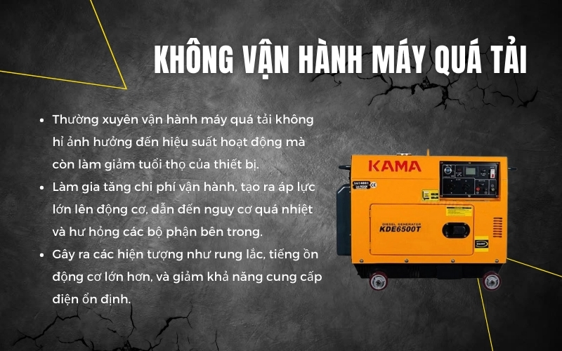 Không vận hành máy quá tải