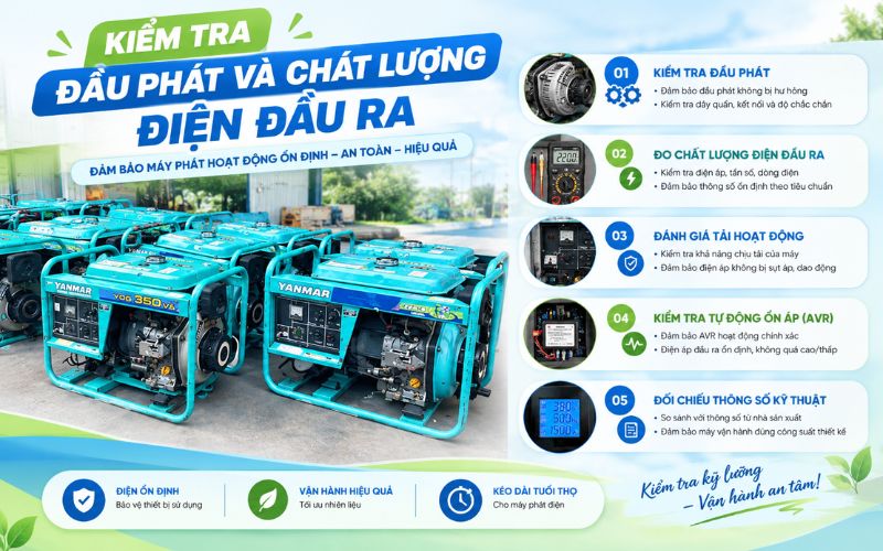 Kiểm tra đầu phát và chất lượng điện đầu ra