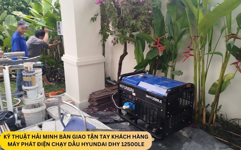 Kỹ thuật Hải Minh bàn giao Máy phát điện chạy dầu Hyundai DHY 12500LE (1)