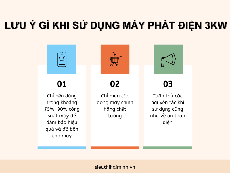 Lưu ý gì khi sử dụng máy phát điện 3kw