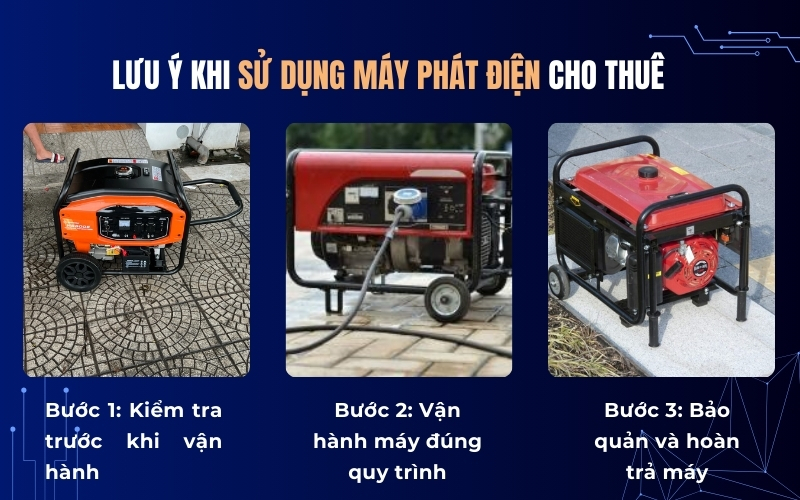 Lưu ý khi sử dụng máy phát điện cho thuê