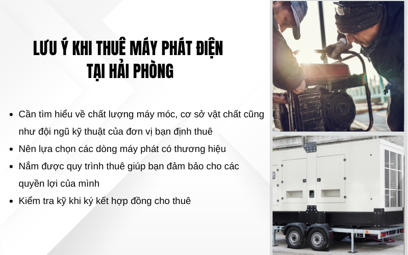 Lưu ý khi thuê máy phát điện tại Hải Phòng