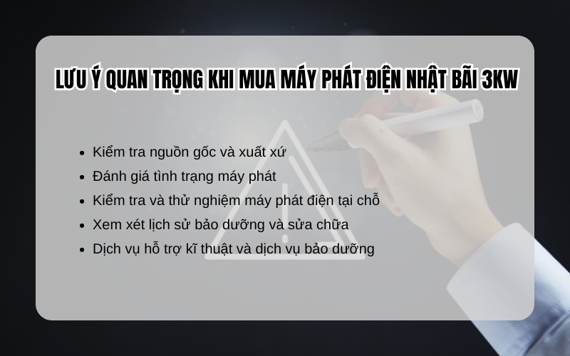 Lưu ý quan trọng khi mua máy phát điện Nhật bãi 3kW