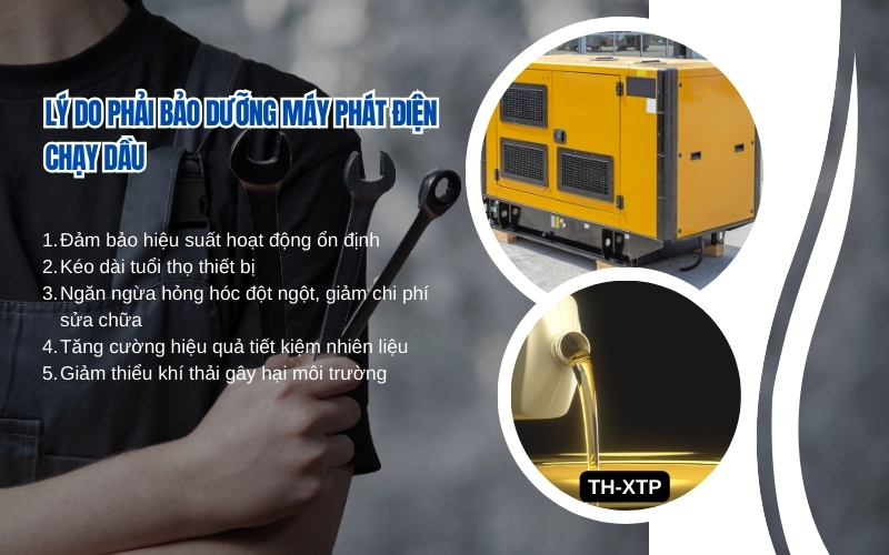 Lý do phải bảo dưỡng máy phát điện chạy dầu