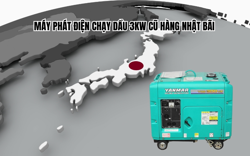 Máy Phát Điện Chạy Dầu 3kw Cũ Hàng Nhật Bãi
