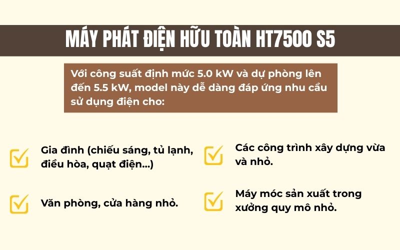 Máy phát điện Hữu Toàn HT7500 S5-1